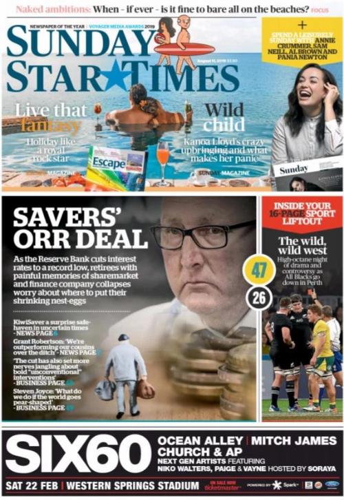 Sunday Star Times Cover