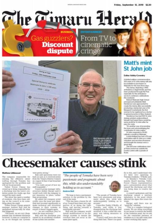 Front Cover of the Timaru Herald 
